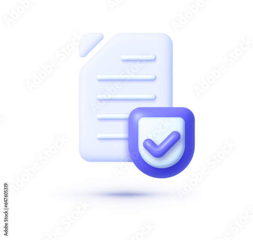 Document protection 3d for web design. Data technology. Vector illustration design