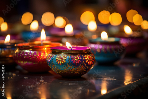 Traditional oil lamp for diwali festival.