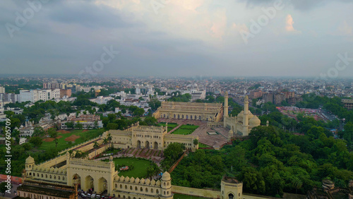 Aerial view of Husainabad Clock Tower and Bada Imambara photo