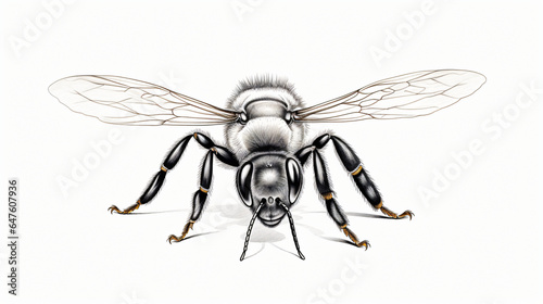 A drawing of a bee on a white background © Fauzia