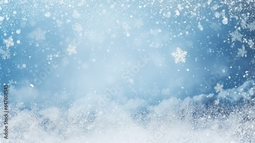 Blue winter background with snoflakes for christmas or new year holidays  generative ai