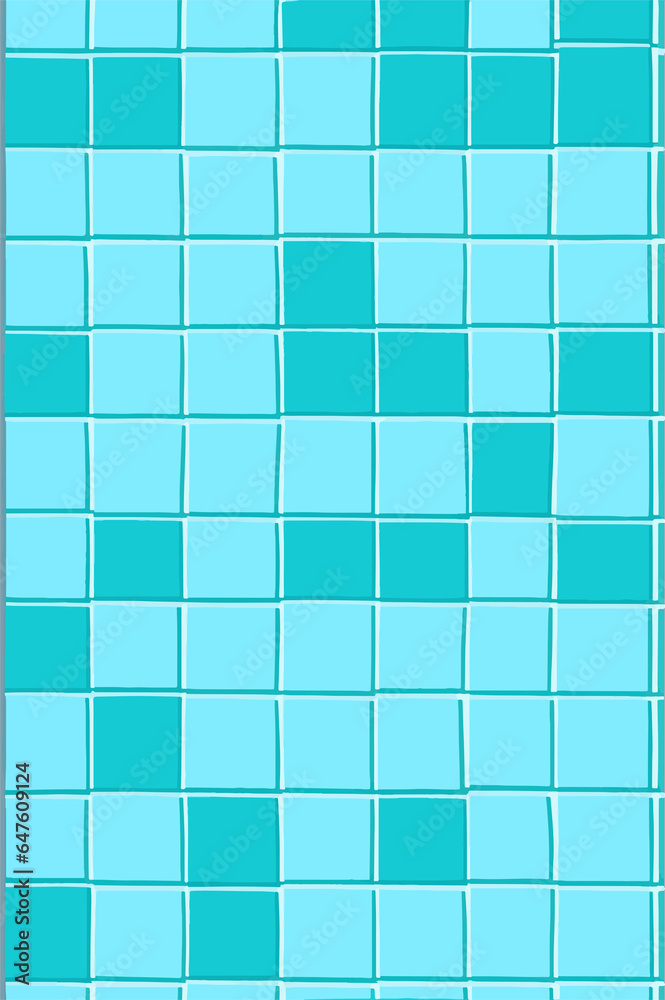 Turquoise distorted square tile texture background, abstract background