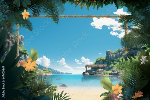 A tropical concept with open space  ready for your unique message