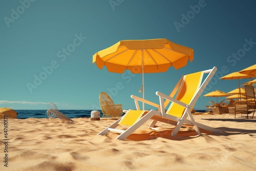 Relajacin en vacaciones de verano con tumbonas photo