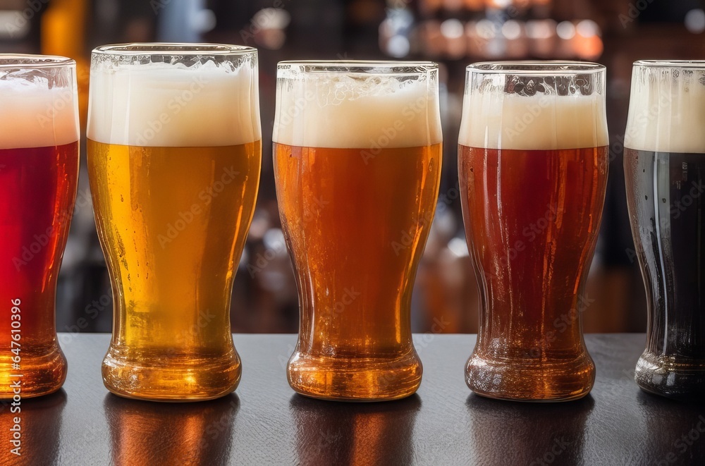 A Refreshing Row of Beers for Thirsty Palates. A Refreshing Row of Beers for Thirsty Palates.