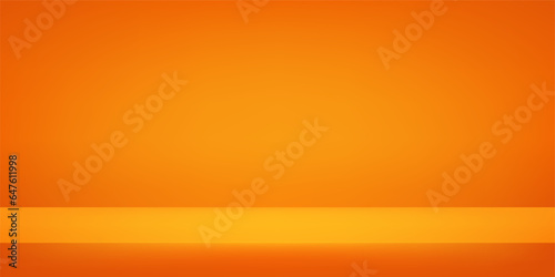 Luxury Orange studio room background. Template mock up for display of product. Business backdrop. Vector illustration.