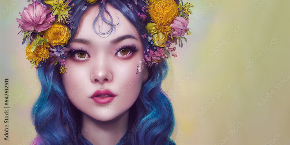 Floral Elegance: The Asian Blossom Girl 5