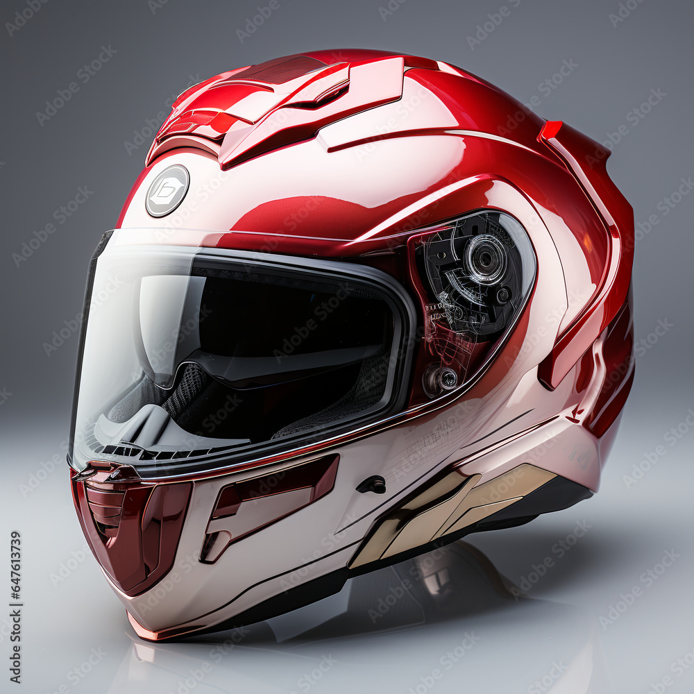 Red Helm Image, Hyper Realistic, detail and shiny.