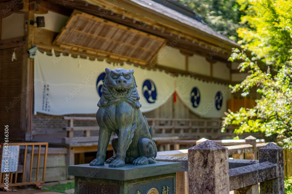 Obraz premium Niutsuhime Shrine at Koyasan in Wakayama during summer at Wakayama Honshu , Japan : 1 September 2019