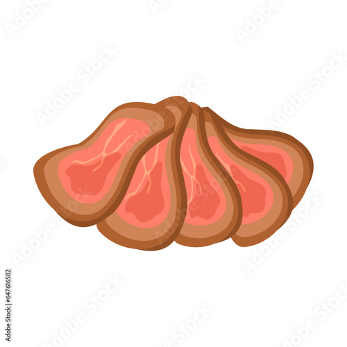 ローストビーフ。フラットなベクターイラスト。
Roast beef. Flat designed vector illustration.