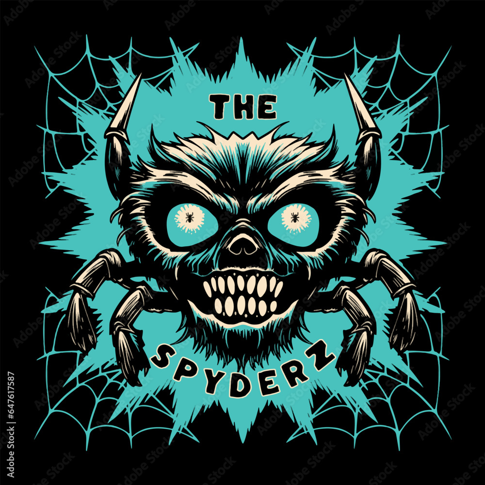 Scary Spider Vector Art, Illustration and Graphic