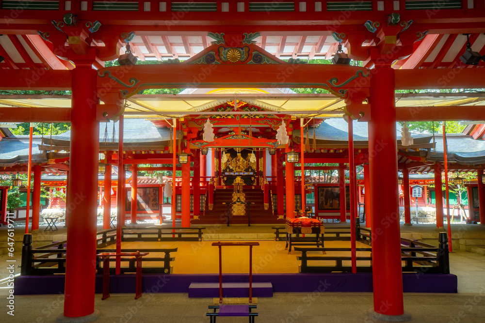 Ikuta Shrine , Shinto Shrine in Kobe during summer at Kobe Honshu , Japan : 2 September 2019 Ikuta Shrine , Shinto Shrine in Kobe during summer at Kobe Honshu , Japan : 2 September 2019