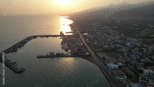 Guzelbahce harbor Izmir -Turkey. High quality 4k footage photo