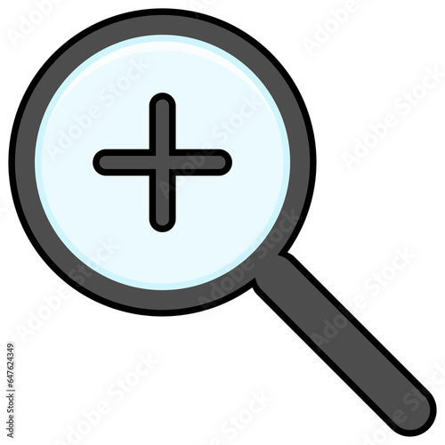 Magnifying glass zoom in icon. Zoom tool button. Search symbol. 