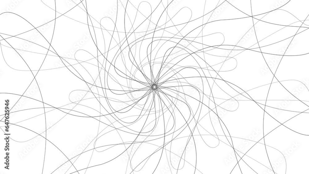 loop 2d animation geometry abstract figure white lines. motion