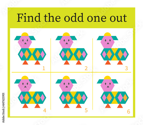 Game for children. Task for development of attention and logic.