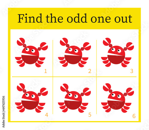 Game for kids. Task for development of attention and logic.