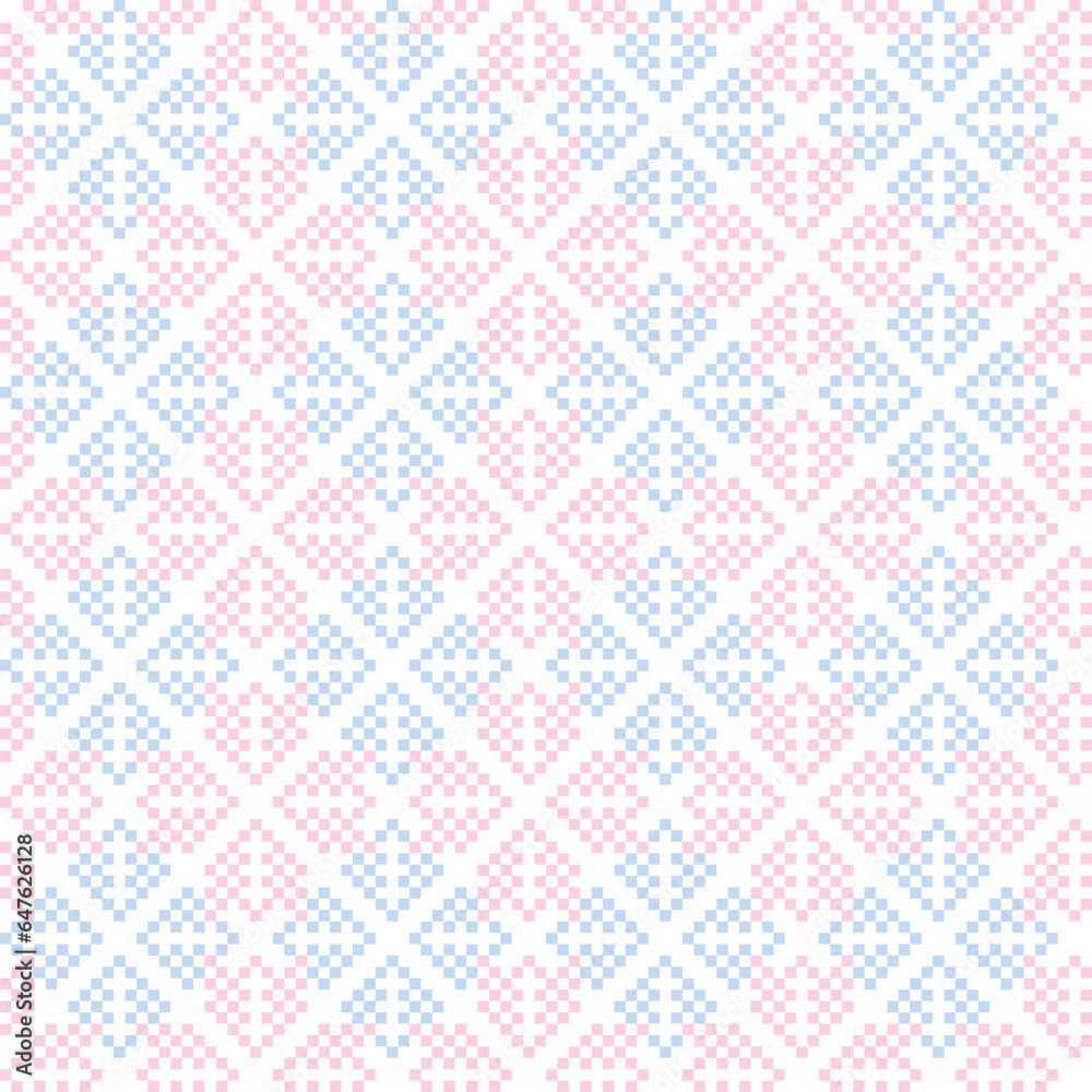 Pastels Snowflakes Fair Isle Seamless Pattern Design