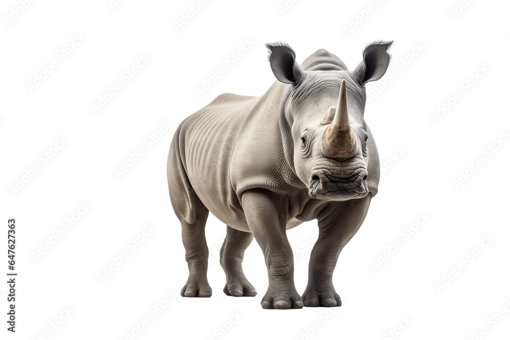 Rhino Isolated on Transparent Background - Generative AI