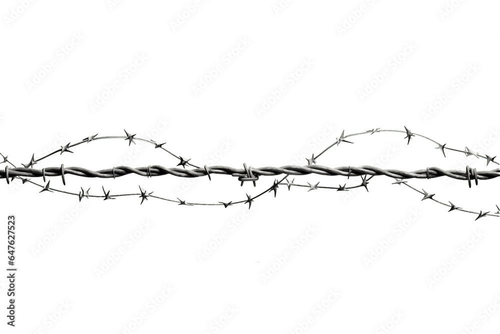 Barbed Wire Isolated on Transparent Background - Generative AI Stock ...