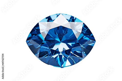 Blue Diamond Isolated on Transparent Background Generative AI