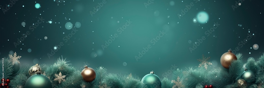 Christmas themed banner with blank space for text on a green background. Christmas themed banner with blank space for text on a green background.