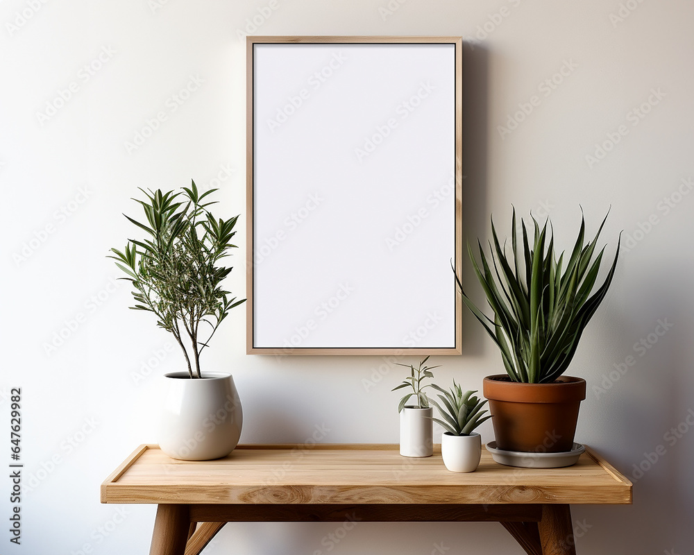 Picture frame with white canvas Picture frame with white canvas