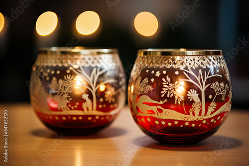 Nostalgic mid-century Christmas candle holders with classic design igniting yesteryears holiday spirit in glowing warmth 