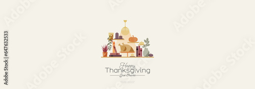 Happy Thanksgiving day card. Modern design.
