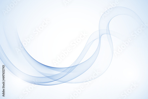 Abstract blue and white wave background, smooth wavy lines.