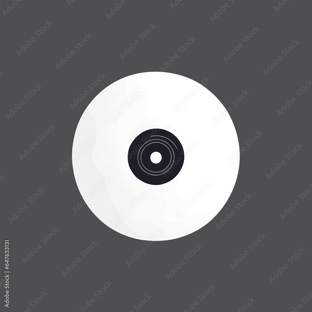 Simple vector vinyl disc logo design, white background Simple vector vinyl disc logo design, white background