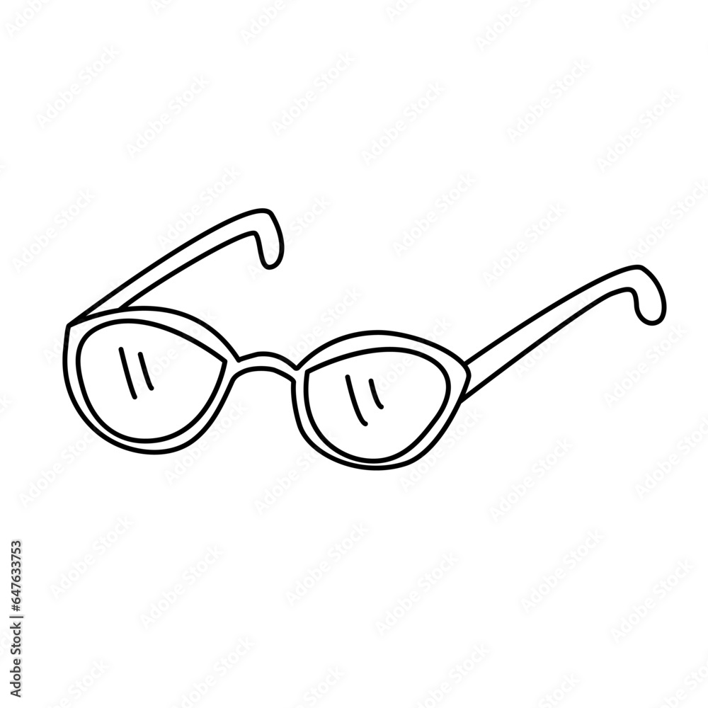 Eyeglasses vector doodle hand drawn illustration black outline Eyeglasses vector doodle hand drawn illustration black outline