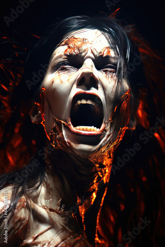 The Sinister Legend of Female Demon Bloody Mary  A Rendering by Generative AI