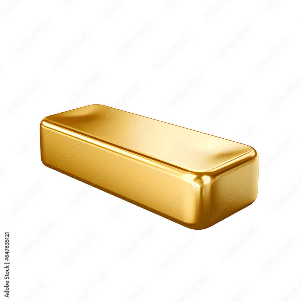 Gold Bar Isolated on Transparent Background Gold Bar Isolated on Transparent Background