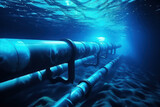 Underwater pipeline for gas or oil transport. Critical infrastructure