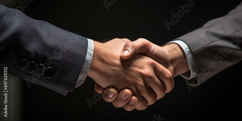 Business people handshake real photo deal