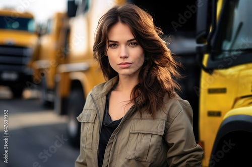 Photo of woman working as truck driver