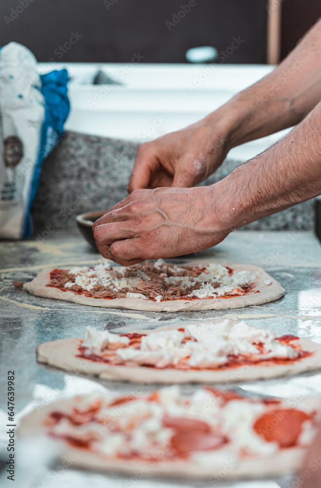 fresh pizza making