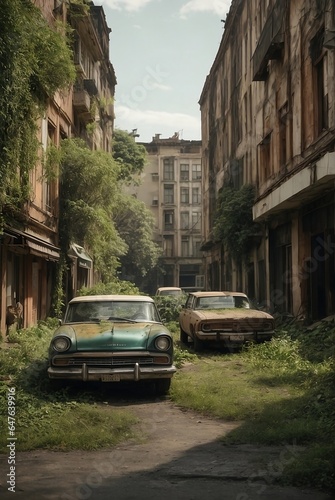 Abandoned City, A City 100 Years After Extinction of Humans - Desolate Urban Landscape © Prabhash