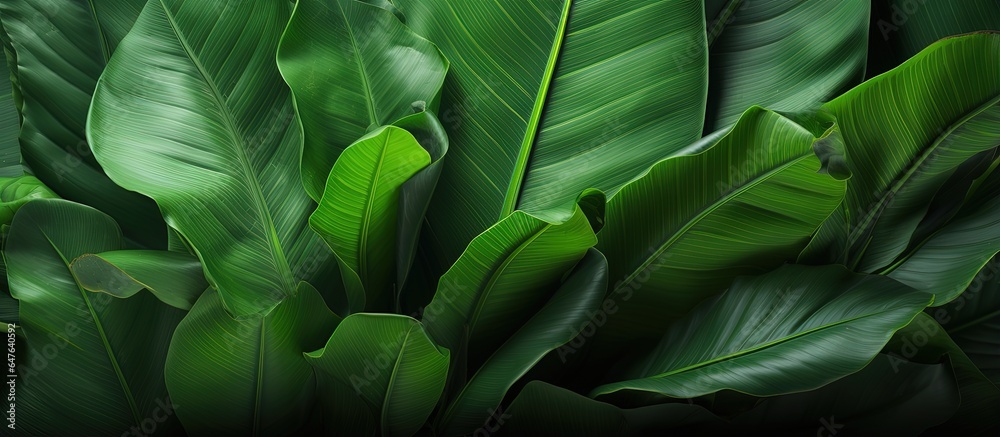 Fototapeta premium Close up image of a big leaf from a banana plant