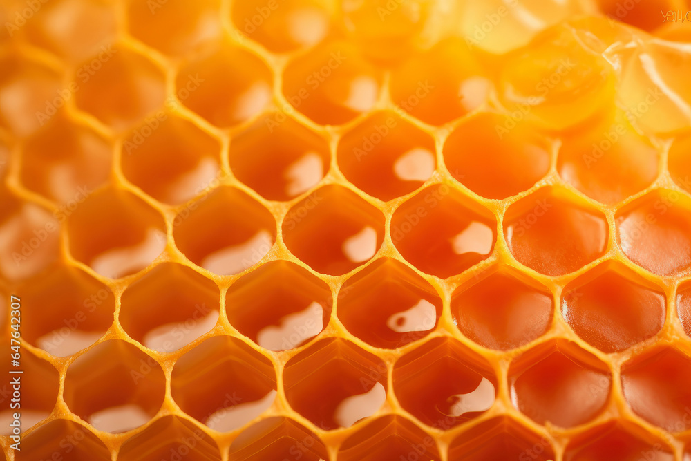 Nature's Captivating Symmetry: An Intricate Macro Close-up Revealing the Organic Beauty of a Detailed Honeycomb Pattern