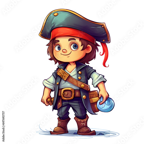 Cute Pirate Clipart Illustration