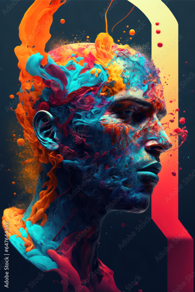 stylish portraits colorful graphics art style character 