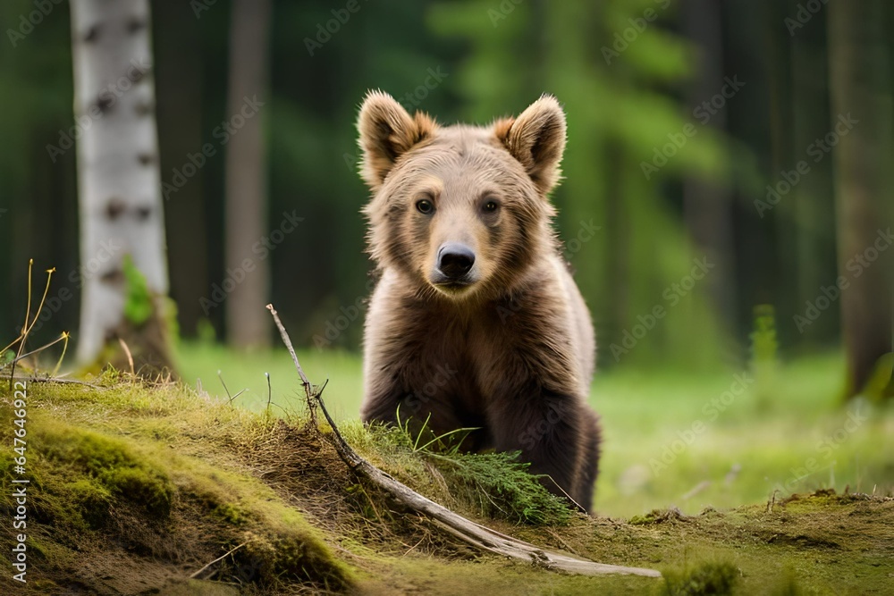 Fototapeta premium brown bear in the woods