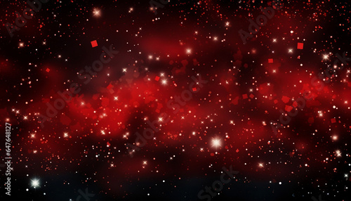 Festive Celebration, Vibrant Red Christmas Background with Shining Stars - Digital Illustration