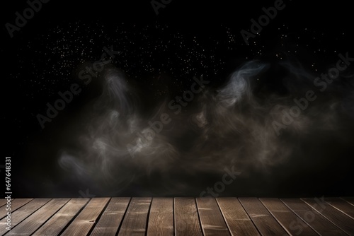 Smoke And Mist On Wooden Table