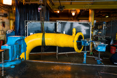 Photos Pipe assembly repair area in the petroleum industry