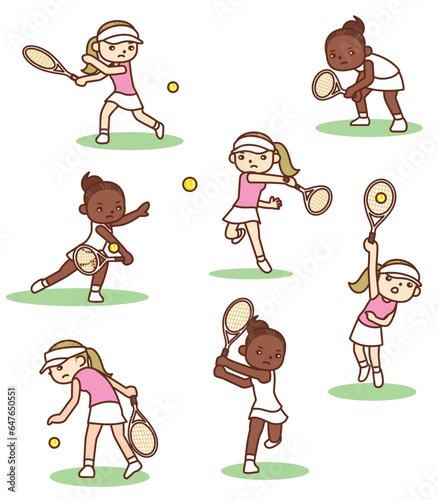 女子テニスイラスト集