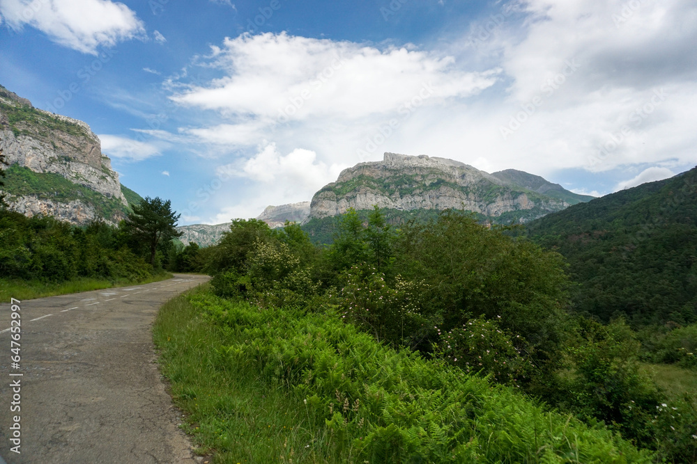 Castillo de Acher in Hecho valley in pyrenees Spain