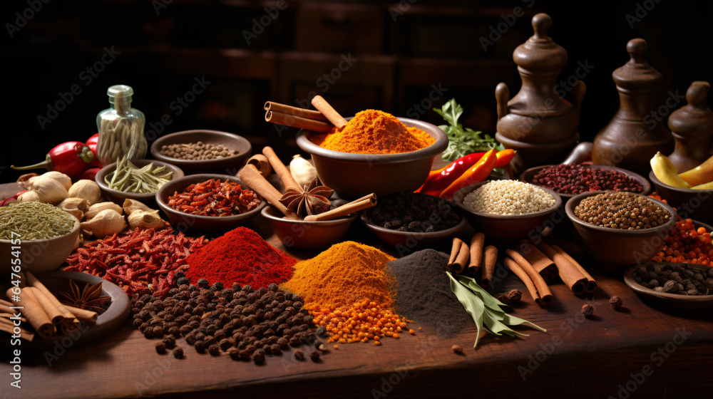 A variety of spices and herbs